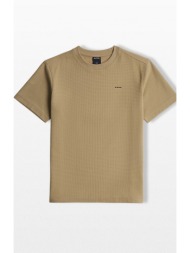 g-star ανδρικό μπεζ waffle true regular t-shirt
