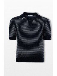 +39masq ανδρικό μπλε striped polo t-shirt