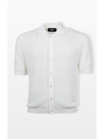 +39masq ανδρικό λευκό short sleeved polo t-shirt