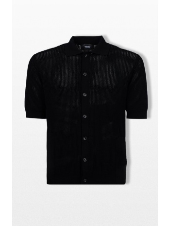 +39masq ανδρικό μαύρο short sleeved polo t-shirt
