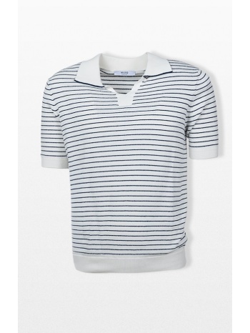 +39masq ανδρικό λευκό striped polo t-shirt