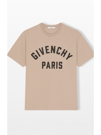 givenchy ανδρικό μπεζ t-shirt with givenchy paris embroidery