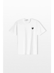 comme des garçons play ανδρικό λευκό logo t-shirt