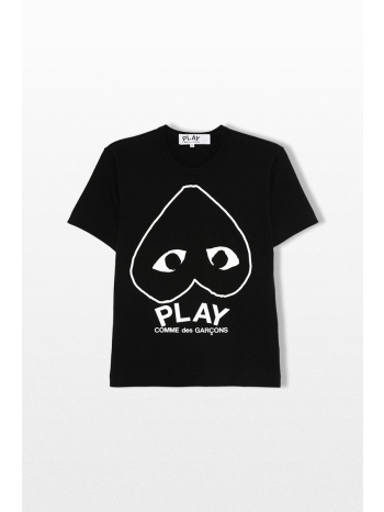 comme des garçons play ανδρικό μαύρο logo print t-shirt