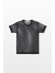 comme des garçons play ανδρικό μαύρο logo patch t-shirt