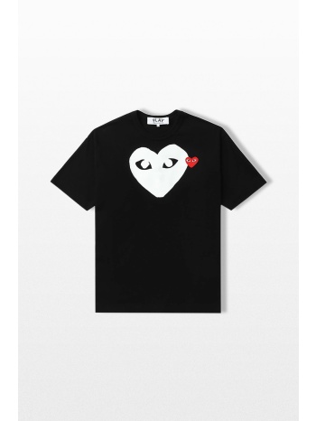 comme des garçons play ανδρικό μαύρο heart logo t-shirt