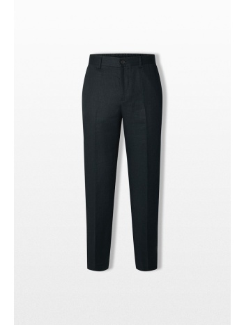selected homme ανδρικό μαύρο linen regular fit trousers