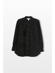 comme des garçons shirt ανδρικό μαύρο geometric shirt