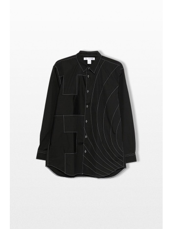 comme des garçons shirt ανδρικό μαύρο geometric shirt