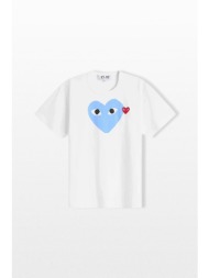 comme des garçons play ανδρικό λευκό heart logo t-shirt