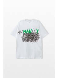 comme des garçons shirt ανδρικό λευκό graphic jersey t-shirt