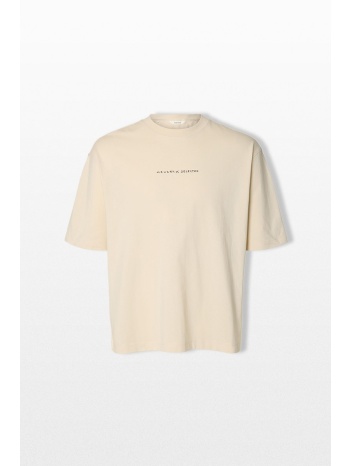selected homme ανδρικό μπεζ relaxed fit t-shirt