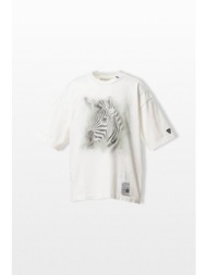 maison mihara yasuhiro ανδρικό λευκό horse printed t-shirt