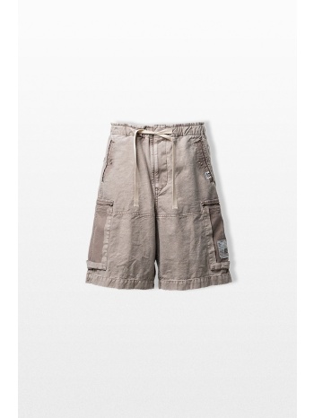 maison mihara yasuhiro ανδρικό γκρι damaged cargo shorts