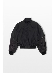 balenciaga ανδρικό μαύρο hybrid harrington jacket