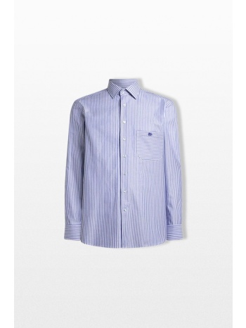 etro ανδρικό μπλε striped cotton shirt
