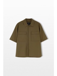 herno ανδρικό χακί laminar shirt