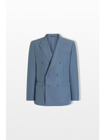 dolce&gabbana ανδρικό μπλε double-breasted poplin jacket σε προσφορά
