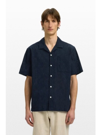 selected homme ανδρικό μπλε short sleeved shirt