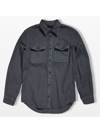 g-star ανδρικό γκρι marine slim shirt σε προσφορά