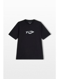 y-3 ανδρικό μαύρο liquid logo t-shirt