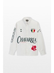adidas x willy chavarria ανδρικό λευκό button up shirt