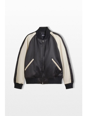 y-3 ανδρικό ασπρόμαυρο liquid logo satin souvenir jacket