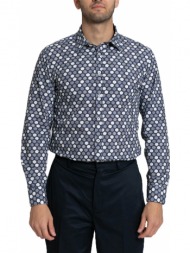 ανδρικό μπλε graphic-print cotton shirt/blue bastoncino