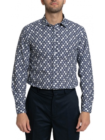 ανδρικό μπλε graphic-print cotton shirt/blue bastoncino σε προσφορά