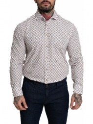 ανδρικό πολύχρωμο geometric print shirt/white bastoncino