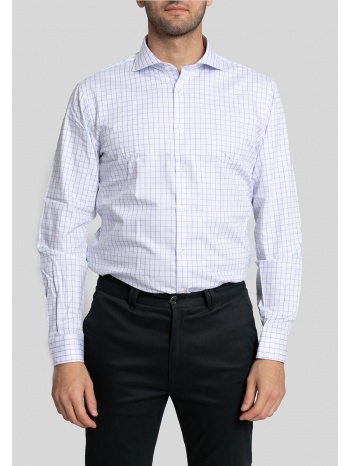 ανδρικό μπλε check long-sleeve shirt sartoria monk σε προσφορά