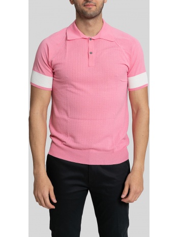 ανδρικό ροζ two button polo t-shirt hosio σε προσφορά