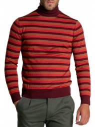 ανδρικό καφέ contrast stripe sweater obvious