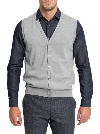 ανδρικό γκρι knitted wool waistcoat/grey 39masq σε προσφορά