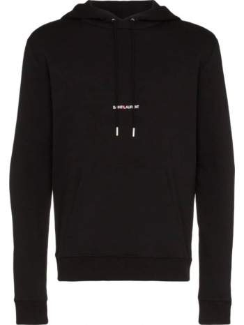 ανδρικό μαύρο logo print hoodie/black saint laurent