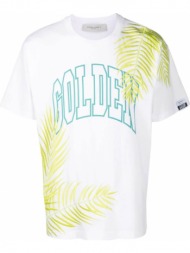 ανδρικό λευκό golden logo-print t-shirt golden goose