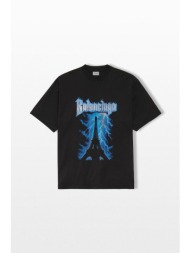 balenciaga ανδρικό μαύρο paris thunderstorm oversized t-shirt