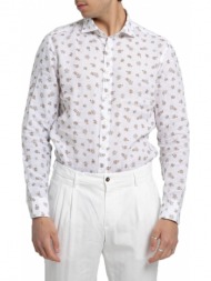 ανδρικό λευκό floral-print long-sleeve shirt bastoncino