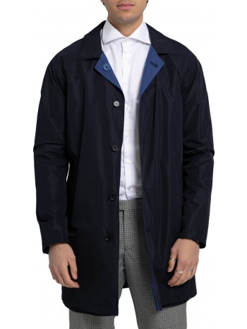 ανδρικό μπλε button-up raincoat jacket/blue cc-corneliani σε προσφορά