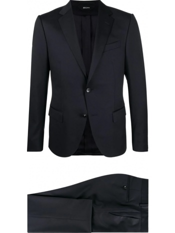 ανδρικό μπλε single-breasted wool suit z zegna σε προσφορά