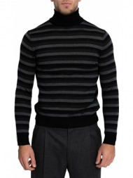 ανδρικό μαύρο knitted striped jumper obvious