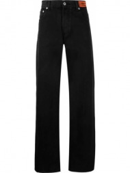 ανδρικό μαύρο logo patch straight-leg jeans heron preston