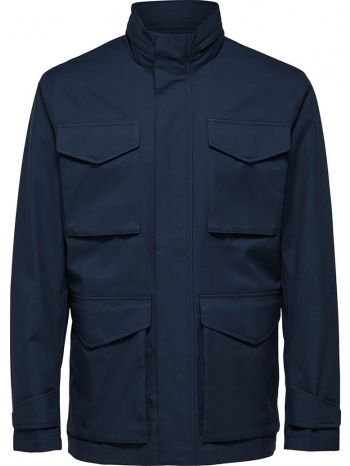 ανδρικό μπλε hooded rain jacket selected homme