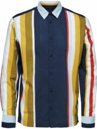 ανδρικό πολύχρωμο multi-stripe short-sleeved shirt selected homme