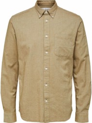 ανδρικό μπεζ patch-pocket shirt/beige selected homme