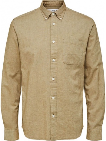 ανδρικό μπεζ patch-pocket shirt/beige selected homme σε προσφορά