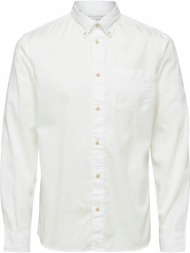 ανδρικό λευκό patch-pocket shirt/white selected homme