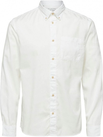 ανδρικό λευκό patch-pocket shirt/white selected homme σε προσφορά