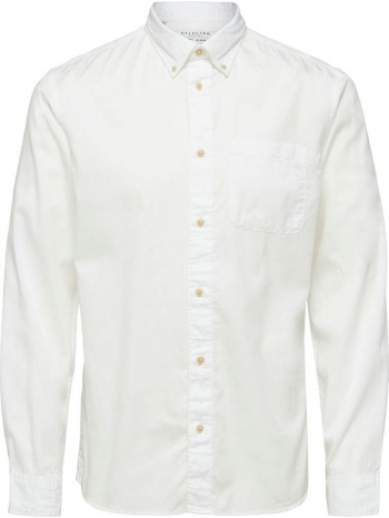 ανδρικό λευκό patch-pocket shirt/white selected homme σε προσφορά