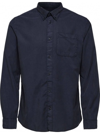 ανδρικό μπλε patch-pocket shirt/navy selected homme σε προσφορά